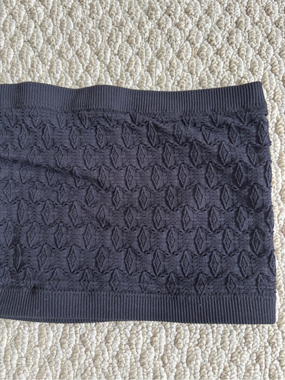 Garage Black Ribbed Bandeau Top